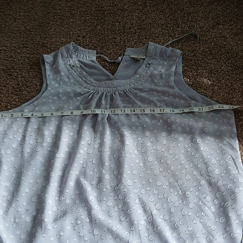 Roz& Ali lavender polka dot pleated blouse size 2X - Picture 14 of 16